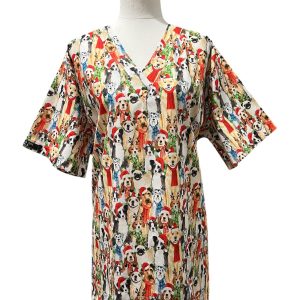 Dogs in Scarves and Hats Scrubtop