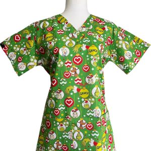 Grinch Baubles Scrubtop