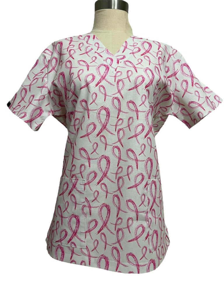 Pink Ribbon Scrubtop