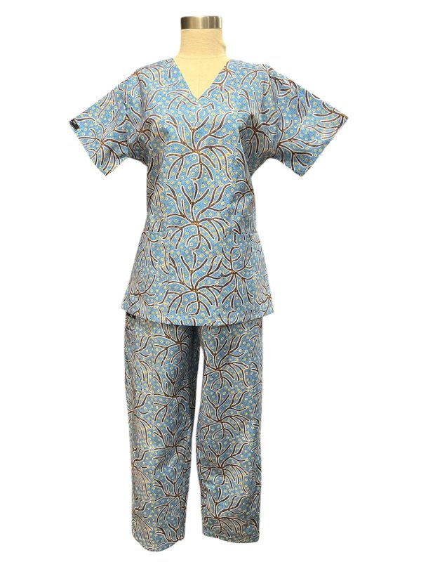 Indigenous Blue Scrub Set