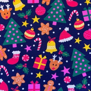 Christmas Navy Material
