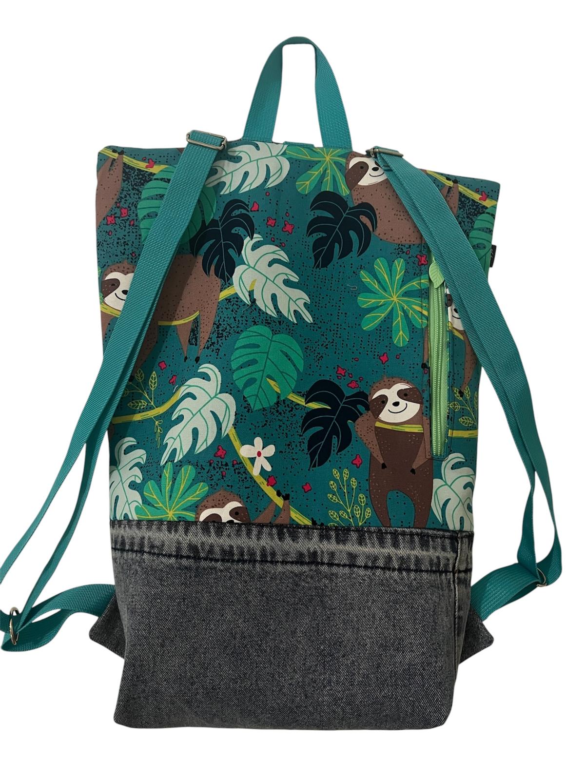 Foldover Backpack - Sloth - Scrub Tops By Jo