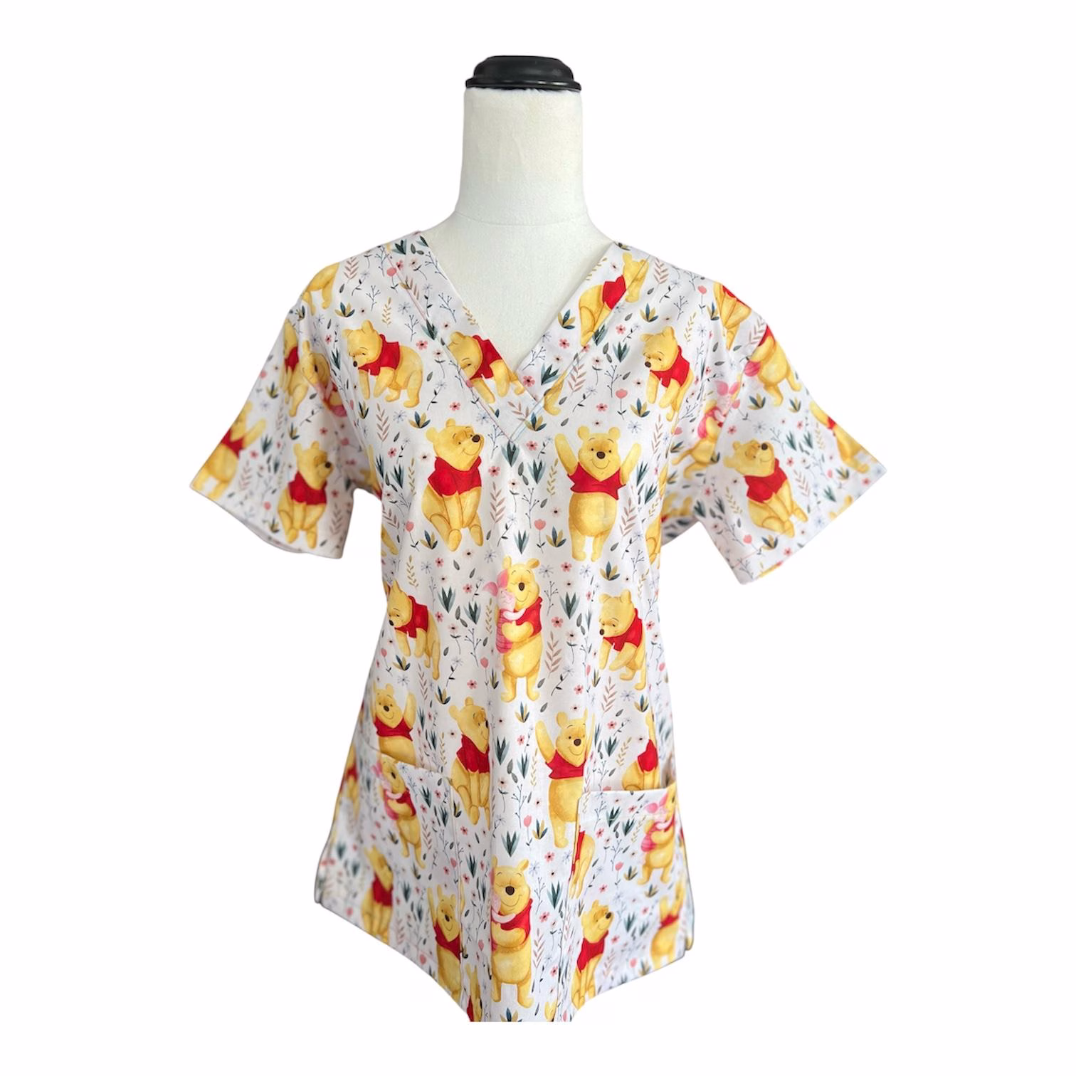 Pooh Bear ScrubTop Front