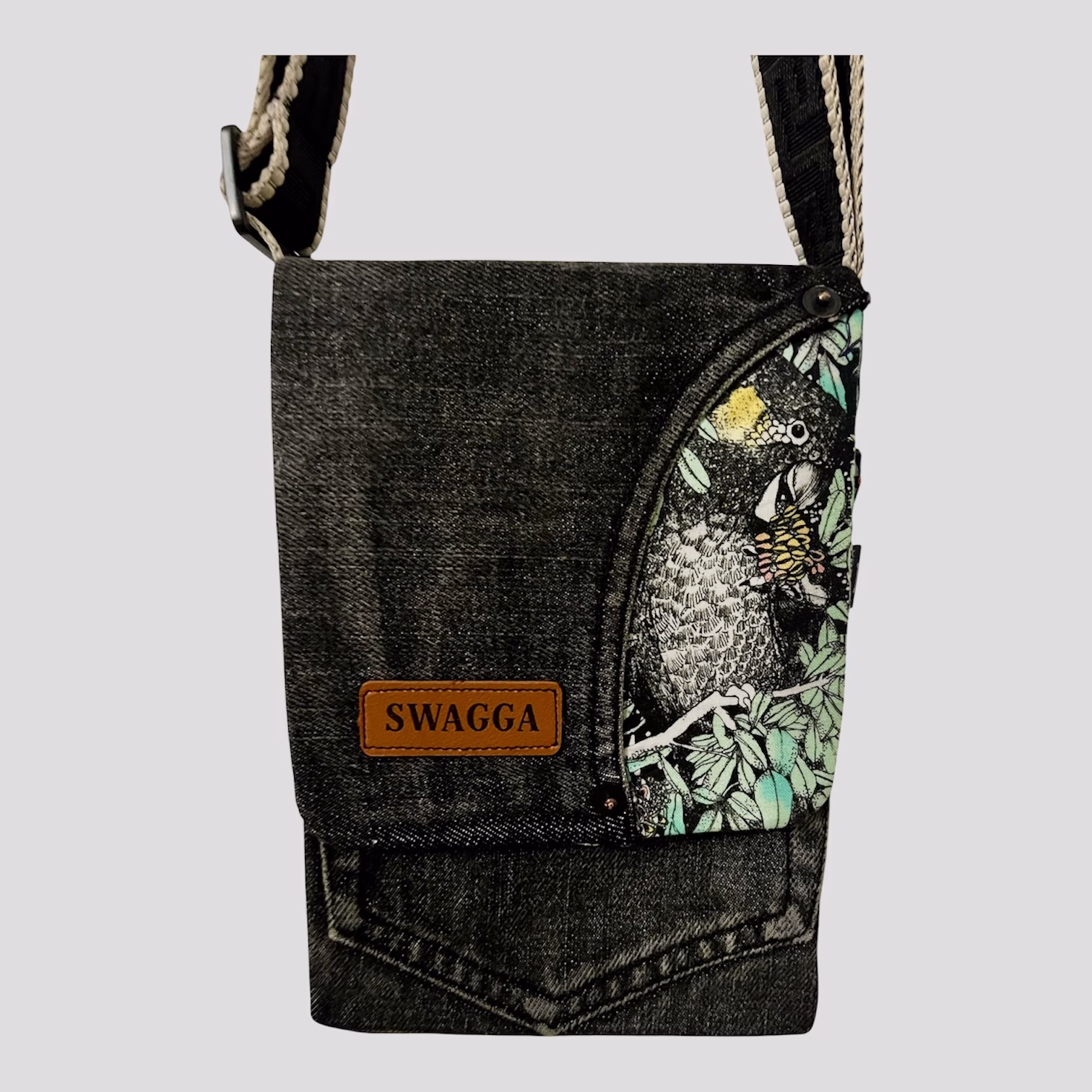 Black Green Bush Flap Bag
