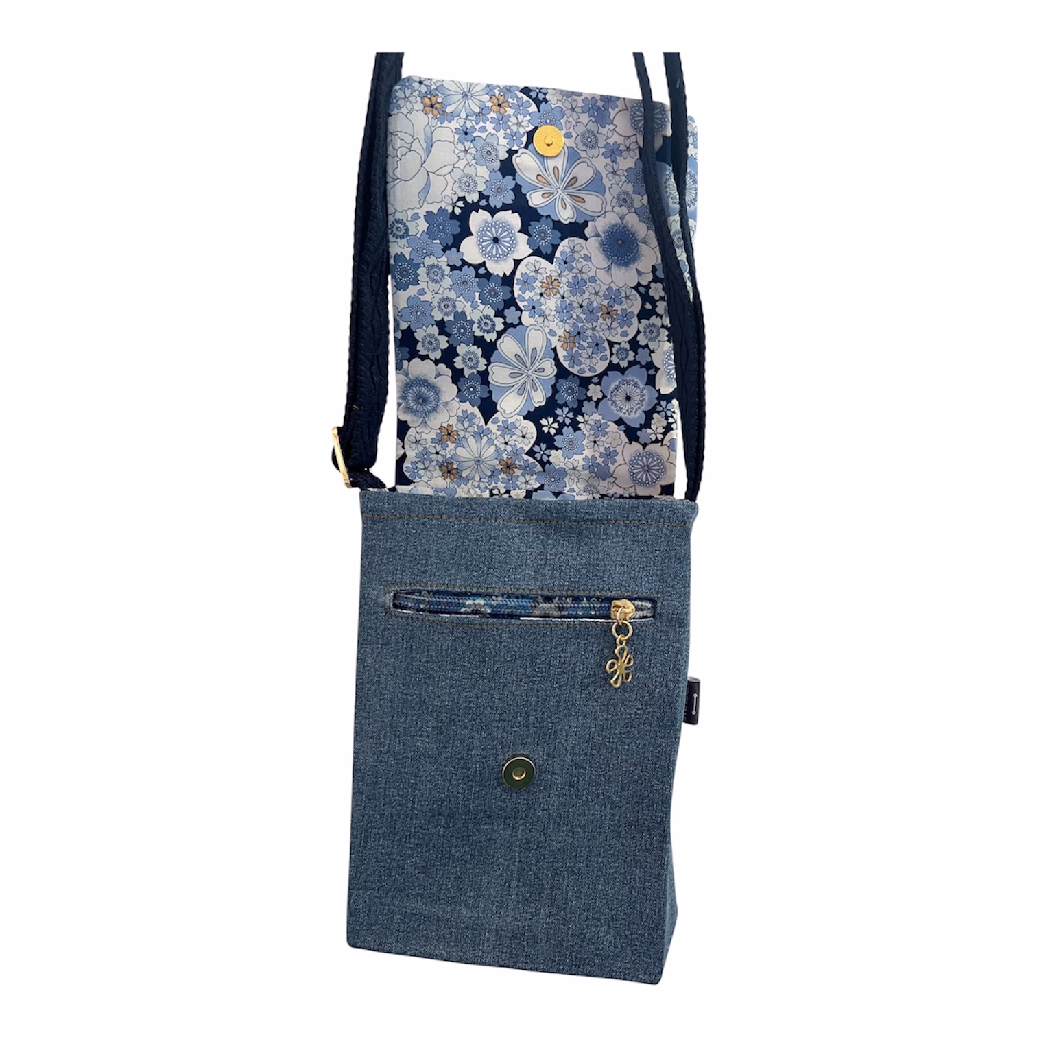 Floral Blues Flap Bag Open
