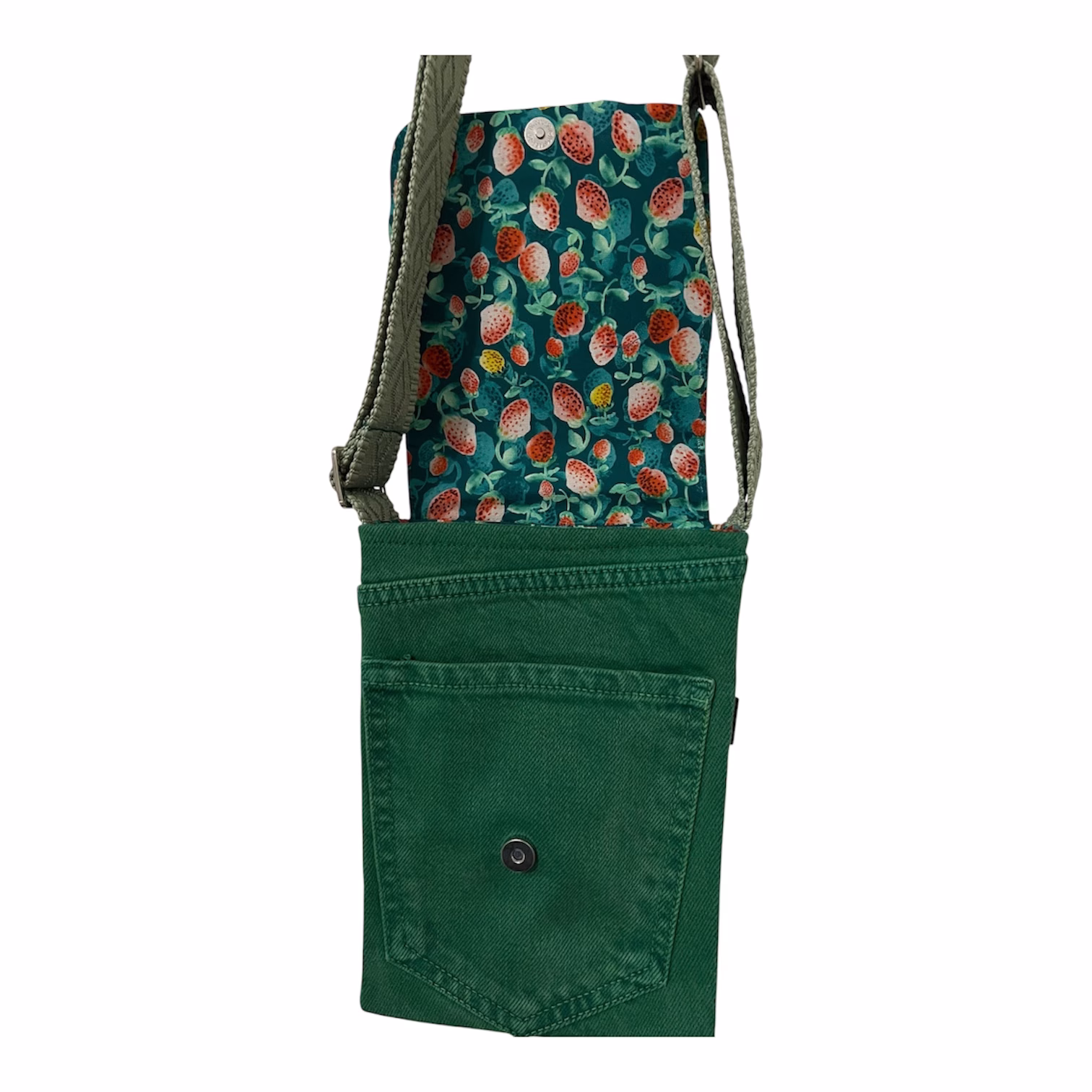 Green Strawberries Flap Bag - Image 2